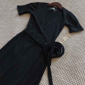 Reformation XS Black Wrap Dress (with tag)